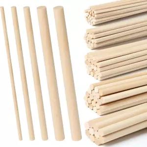 HAPPY SHOP 100피스 나무 다웰 다양한 크기의 1/8 3/16 1/4 5/16 3/8 x 6인치 목공예 공예 및 DIY용 막대