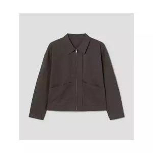 에잇세컨즈 린넨혼방 칼라넥 블루종 브라운 6234929