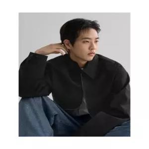 에잇세컨즈 포멀 칼라넥 블루종 블랙 6029496