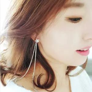 [머스트핑크][리본크림] 슈팅스타 3종 롱 드롭귀걸이 2color (2739762A)