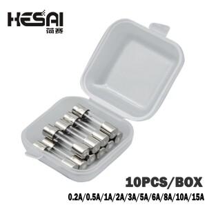 10PCS 고속 블로우 유리관 퓨즈 5x20mm 250V F0.2A 0.5A 1A 2A 3A 5A 6A 8A 10A15A 모듬 키트