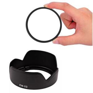 UV 필터 EW-53 검 렌즈 후드 캐논 EOS R100 R50 RF-S 18-45mm M6 M50 II M10 렌즈용 49mm