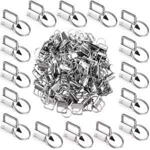 Qovydx 45Pcs 1인치 실버 키포브 하드웨어 키트 1 금속 벌크 키체인 손목시계 및 랜야드용 포함