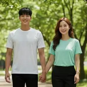 [셀러에이드]쿨링 무지 얇은 러닝 반팔티셔츠 쿨티 쿨론티 커플티 남녀공용