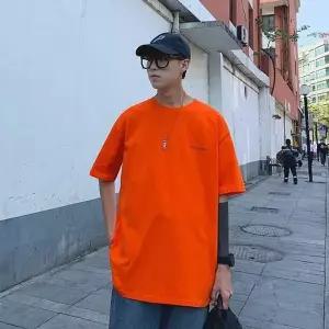 [셀러에이드]남성 심플 로고 무지 오버핏 티셔츠 캐주얼 데일리 반팔 상의