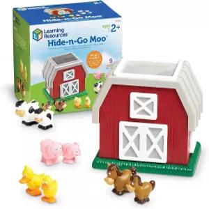 러닝 리소스 숨김-N-Go Moo 농장 동물 장난감 헛간 9개 2세