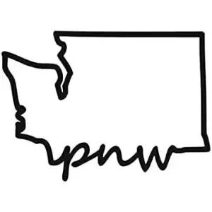 PNW 워싱턴 주 스티커 블랙 스틱 디스 자동차 또는 트럭 창문 노트북 물병 태블릿 등용 4인치 x 2.75인치