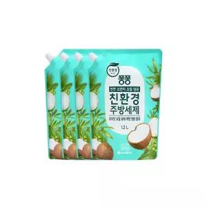 주방세제 코코넛 1.2L 4개 퐁퐁