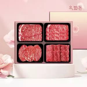 [우화돈](냉장)1++(8,9)등급 암소한우 선물세트1.6kg(등/채/안/특)