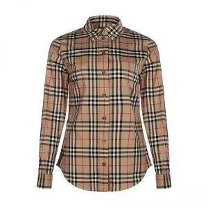 BURBERRY  Button-down Collar Vintage Check Stretch Cotton Shirt (8022284) (버튼 다운 칼라 빈