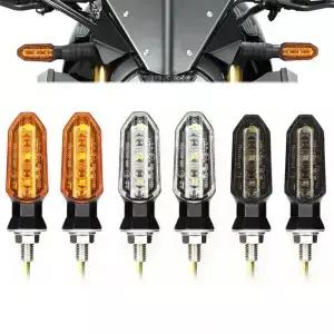 2/4 PCS 8mm 미니 오토바이 LED 회전 신호등 앰버 깜박이는 불빛 신호 램프 12V 표시 등 액세서리
