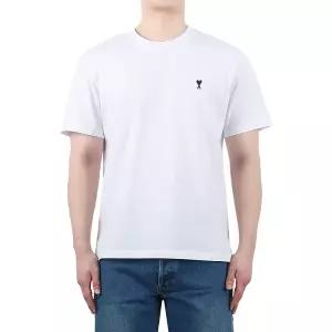 [아미] 26SS 하트로고 자수 코튼 반팔티 (HTS346 724 100)