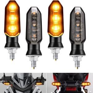 8mm 미니 소형 바이크 오토바이 LED 회전 신호등 앰버 깜박이는 불빛 램프 12V 모토 표시 등 액세서리