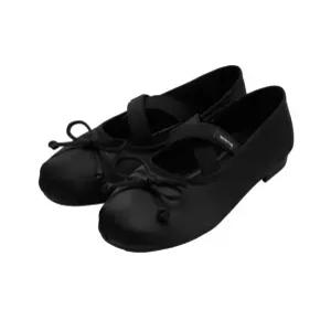 마리떼 크로스 밴딩 리본 플랫슈즈 W MFG46CFW102 BLK CRM LBL