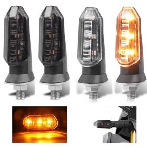 8mm 미니 소형 바이크 오토바이 LED 회전 신호등 앰버 깜박이는 불빛 램프 12V 모토 표시 등 액세서리