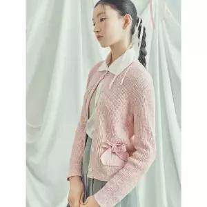 브랜드정품 빈폴 BEANPOLE LADIES [B. my] 멜란지 라운드넥 니트 가디건 카디건 핑크 (BF525AN01X) 184365
