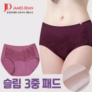 속옷MOA 제임스딘 여성용 슬림 맥시 레이스 면스판 (요실금) 팬티 2매입/JHWPA004
