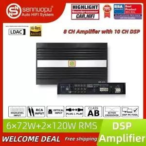 SENNUOPU HIFI X12 차량용 DSP 앰프 8채널 소니 호환 LDAC APTX HD OTG 무손실 오디오 듀얼 튜닝 시스템