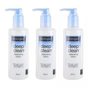 뉴트로지나 세안제 딥클린 클렌징 로션 200ml 3개 대용량 피부과 순한 클렌징밀크