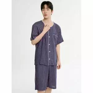 [하프클럽/메이플라워]오렌지ST 반팔 레이온 남성 빅사이즈 잠옷 세트