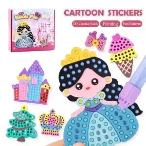 수제 세트 비즈 펜 DIY 장난감 크리 에이 티브 생산 스티커 공주 무지개 활 선물
