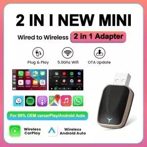 무선 카플레이 안드로이드 오토 어댑터 스마트 미니 블루투스 와이파이 USB 동글 OEM 차량용 플러그 앤