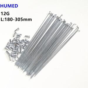 36 개/몫 자전거 스포크 12G 직경 2.58mm 180/190/195/200/205/215/225/235/245/255/260/305mm 바이크 오토