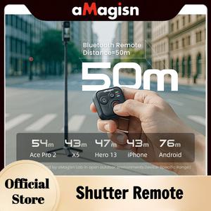 aMagisn 50M 블루투스 리모컨 Insta360 X5 / X4 Air Ace Pro 2 Hero 13 12 카메라 iOS Android 셔터 컨트롤