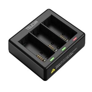 TELESIN Hero 13 트리플 배터리 충전기 C 충전기용 포함, 블랙 엔듀로 Enduro HERO13 및 USB 충전기, 케이블 타입 GoPro