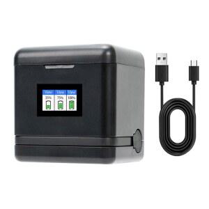 KETOPKIN GoPro Hero 13용 배터리 충전기, 액세서리 3채널 13 Case Accessories,Charging Display Cable Battery 블랙 with 3 디스플레이 Type-C Pro 충전 Digital Fast 고속 디지털 | Hub Black 허브 Channel for