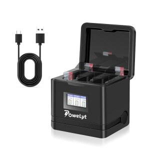 PoweLyt GoPro Hero 13, 3채널 히어로 저장 해당) 호환 있는 블랙 SD 가능, LCD 13용 스크린이 충전 카드 잔량 배터리와 충전기 배터리 (충전기만 표시 허브, 13 및 엔듀로