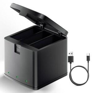 BOANV GoPro Hero 12 블랙 배터리와 충전기 배터리 조명이 충전기, 있는 3채널 LED 호환되는 9 11, 스테이션 10, 배터리용,