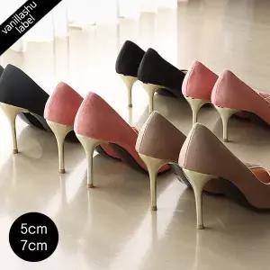 바닐라슈 러브바니 스웨이드 베이직 메탈굽 하이힐 펌프스 7cm 9cm
