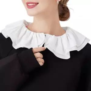 Makone 여성 캐주얼 클래식 페이크넥 트랜드 코디 이너용 셔츠카라 셔링 라운드 이중넥 반신셔츠