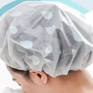 샤워용물방울디자인비닐캡 헤어비닐팩 헤어팩겸용캡 방수비닐샤워캡 세안두건헤어캡밴드 염색덮개