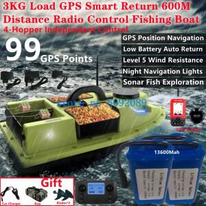 야외 4호퍼 99 GPS 베이두 포인트 RC 미끼 보트 3KG 적재 600M LED 조명 소나 어군 탐지 원격 낚시