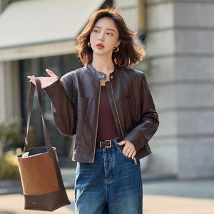 여성 용 PU가죽 가을 캐주얼 차이나 재킷 라이더 코트