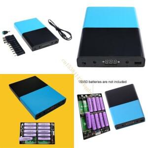 휴대용 12 셀 18650 배터리 박스 UPS 전원 하우징 케이스 QC3.0 무단 조절 가능 없음 T5UE