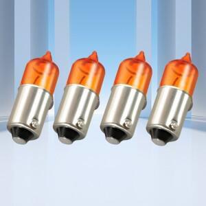 앰버 4pcs 오토바이 미니 표시등 슈퍼 밝은 오토바이 방향 지시등 전구 12V 6W 오토바이 스쿠터 자동차용