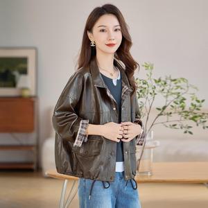 여성 용 가죽 재킷 코트 가을 오토바이복 PU가죽 상의