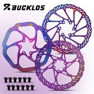 BUCKLOS 6볼트 자전거 브레이크 디스크 로터 레인보우 MTB 로드 자전거 로터 140mm 160mm 180mm 203mm 자전