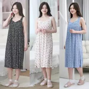 [별별모아]끈나시잠옷 냉장고 냉감 민소매 원피스잠옷 홈웨어 (9671632A)