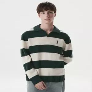 후아유 WHOAU Steve Stripe Open Collar PulloverWHKAG2U