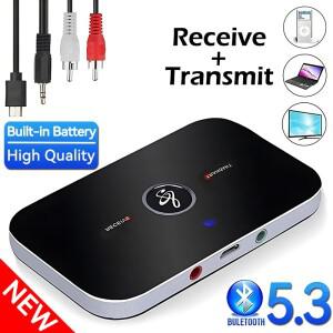 B6 2 in 1 블루투스 5.3 오디오 송신기 리시버 3.5mm AUX 잭 RCA USB 동글 음악 무선 어댑터, 자동차 PC T