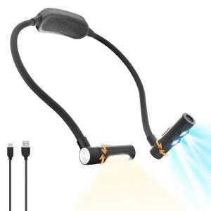 LED 목 독서등 충전식 공예 조명 침대에서 밤에 무선 니트 USB 스티치용 손전등 크로셰 재봉 휴대용 읽을 색상의 3가지 책 수 크로스 바늘