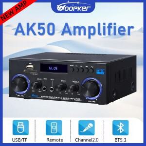 Woopker 오디오 증폭기 AK50 840W 블루투스 5.3 2.0 채널 HiFi 디지털 스테레오 사운드 110V-240V 홈 카 앰