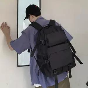 [잇백잇슈][잇백잇슈] 캐주얼멀티포켓백팩 올블랙 남여공용백팩 (8083707A)