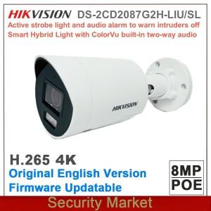 오리지널 Hikvision 스마트 하이브리드 조명 ColorVu 고정 미니 총알 감시 네트워크 카메라 DS-2CD2087G2H-
