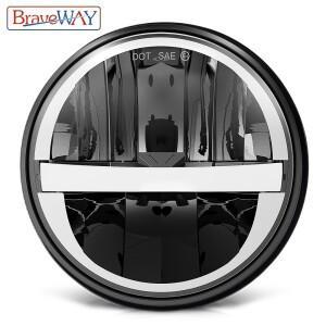 BraveWAY 5.75 인치 LED 오토바이 헤드 라이트 오토바이 5-3 / 4 램프 할리 스포츠 선수 로드스터 글라이드
