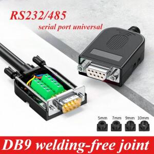 DB9 솔더리스 커넥터 9 핀 브레이크 아웃 터미널 COM 어댑터 D-SUB RS232 RS485 직렬 포트 공용 Male Femal